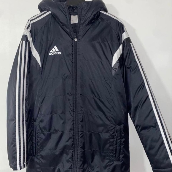 Adidas Mens Winter Long‎ Hooded Parka Coat Medium - Picture 1 of 5